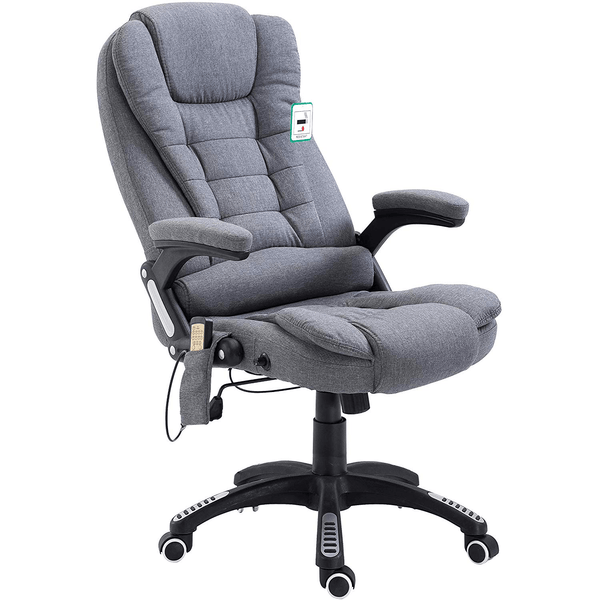 Executive Recline Padded Swivel Office Chair with Vibrating Massage Function, MM17 Grey Fabric - daals