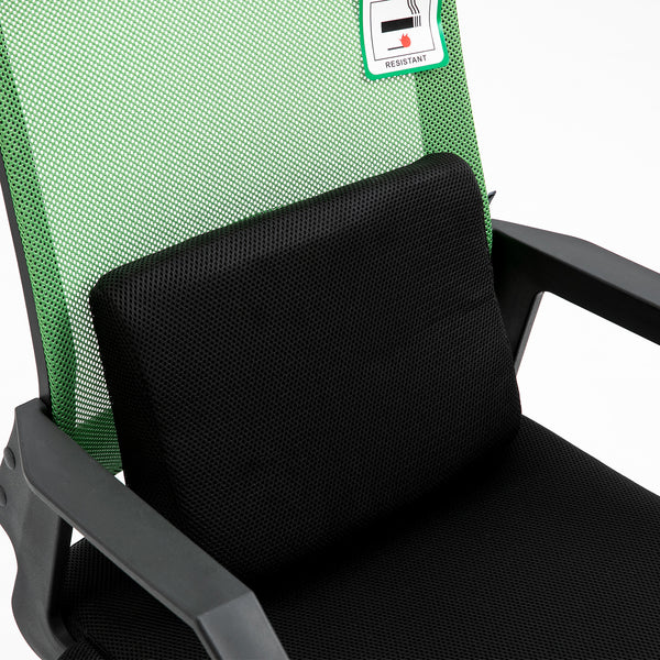 Beni Plus Mesh Swivel Office Chair with Massage Lumbar Cushion in Green