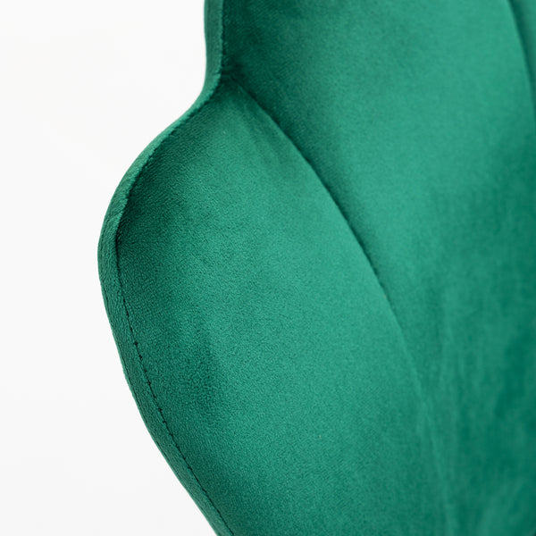 Hepburn Scalloped Swivel Chair (Green Velvet)
