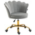 Hepburn Scalloped Swivel Chair (Grey Velvet) - daals