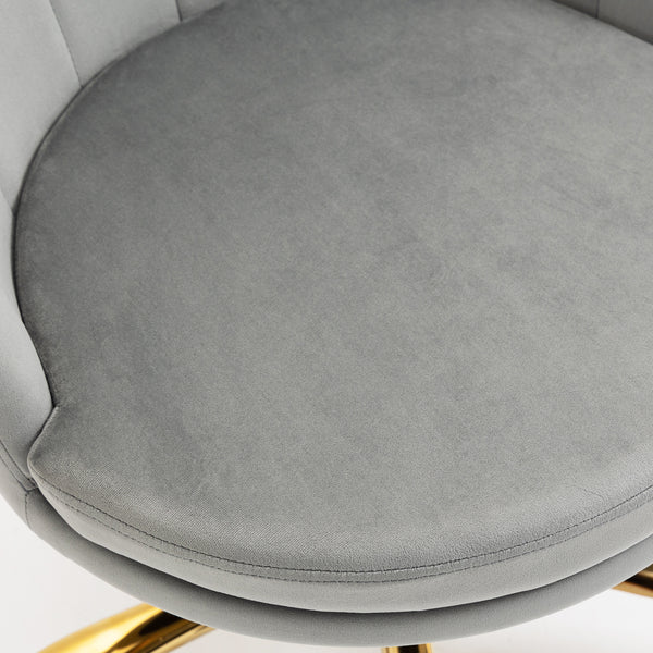 Hepburn Scalloped Swivel Chair (Grey Velvet)
