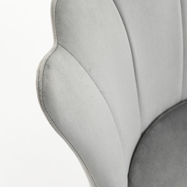 Hepburn Scalloped Swivel Chair (Grey Velvet)