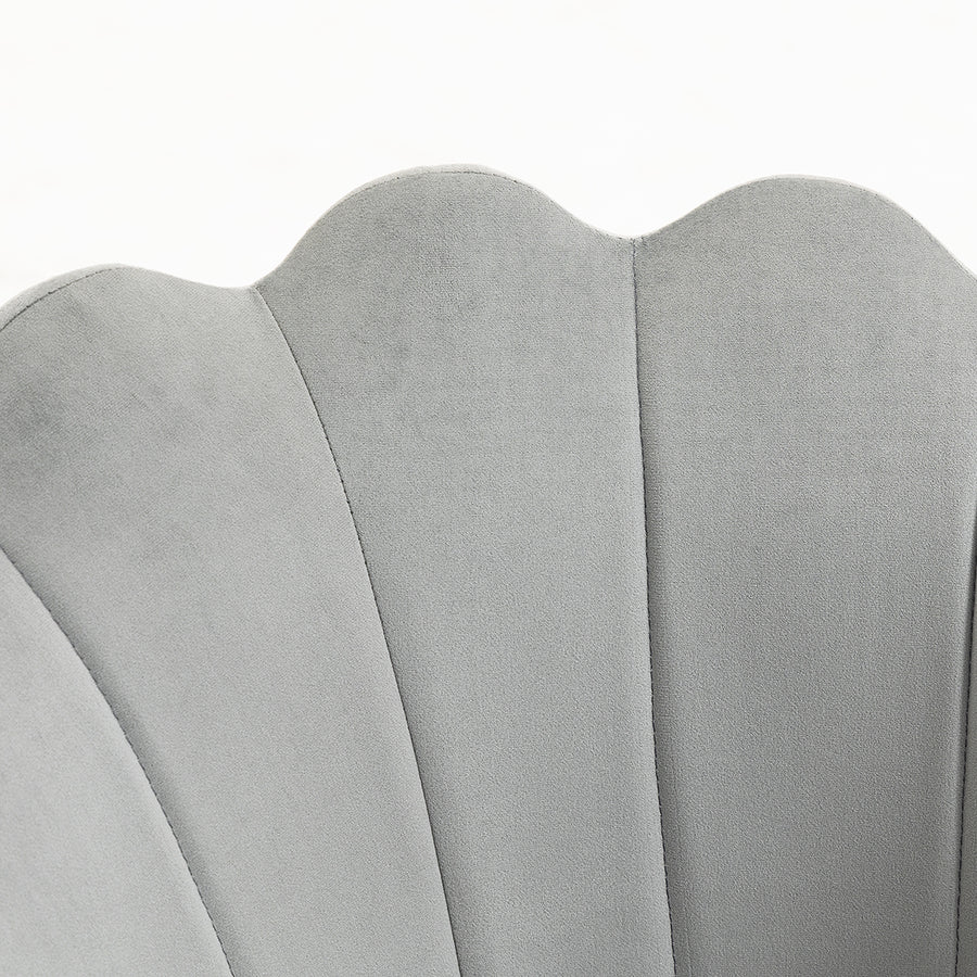 Hepburn Scalloped Swivel Chair (Grey Velvet)