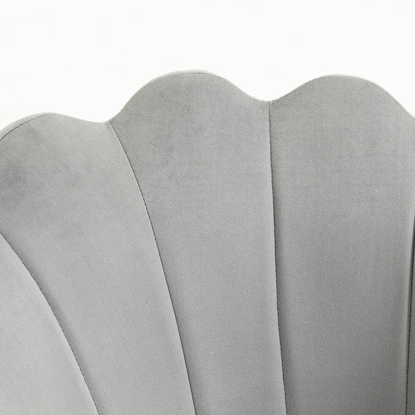 Hepburn Scalloped Swivel Chair (Grey Velvet)