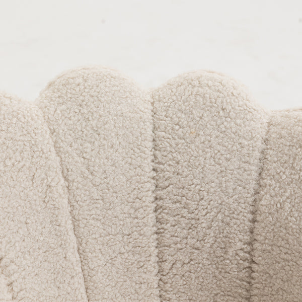 Hepburn Scalloped Swivel Chair (Ecru Boucle)