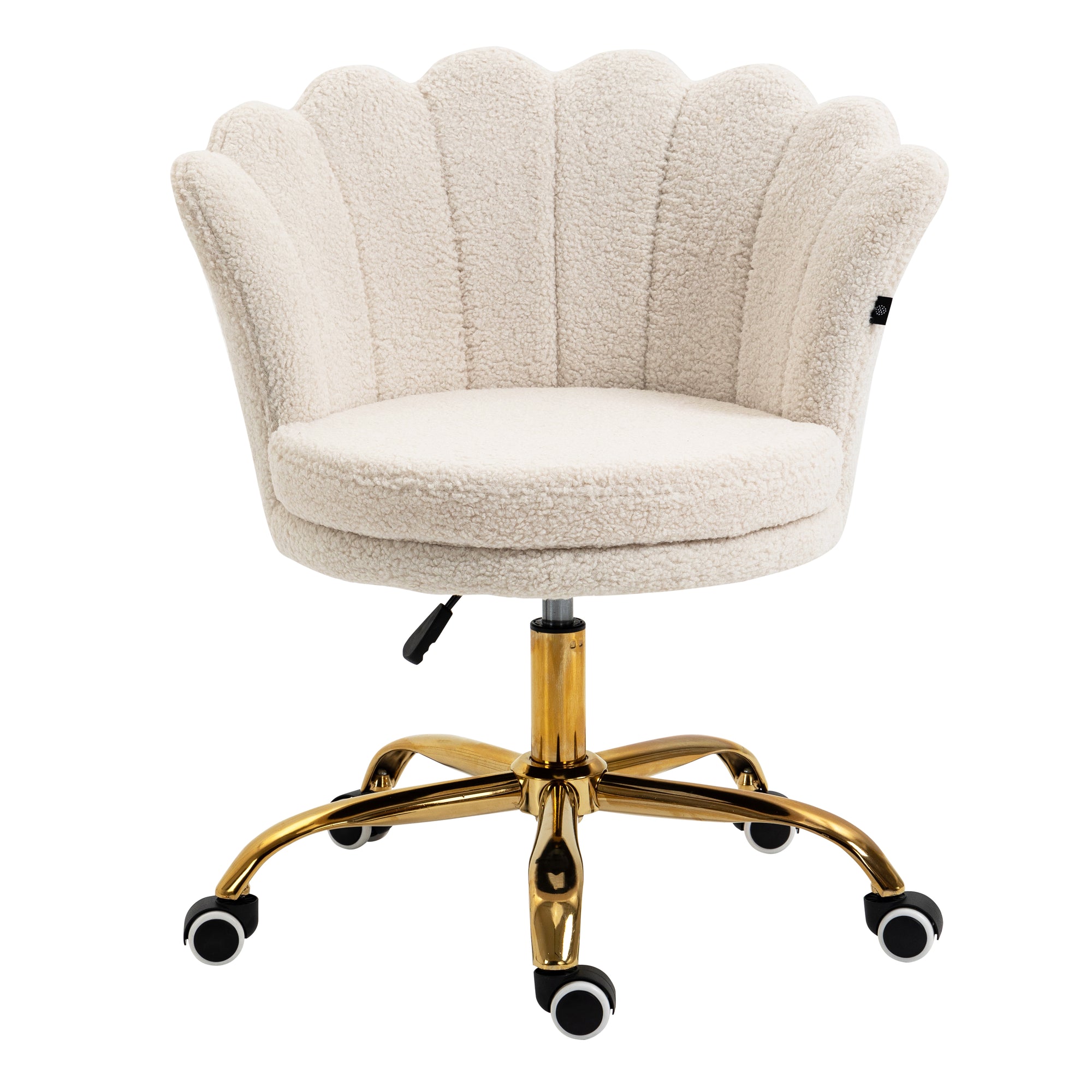 Hepburn Scalloped Swivel Chair (Ecru Boucle)
