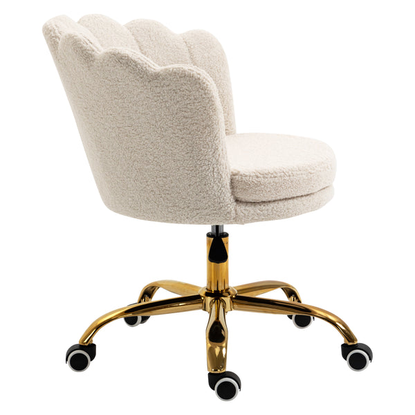 Hepburn Scalloped Swivel Chair (Ecru Boucle)