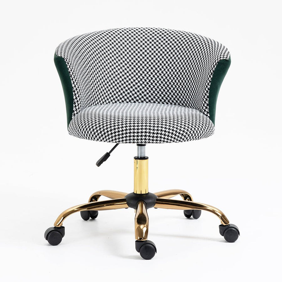 Kylie Houndstooth and Velvet Swivel Chair - daals