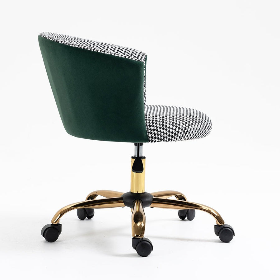 Kylie Houndstooth and Velvet Swivel Chair - daals
