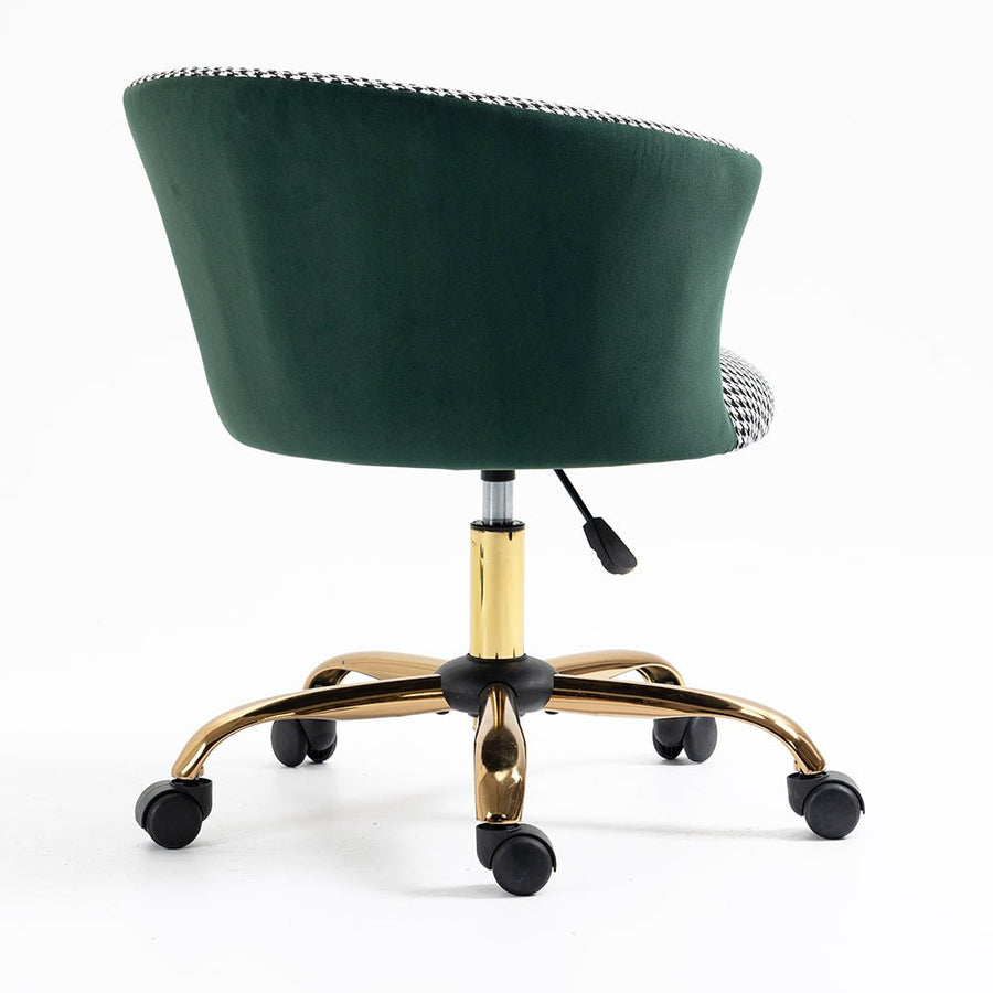 Kylie Houndstooth and Velvet Swivel Chair - daals