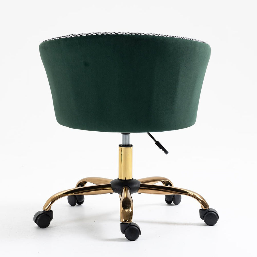 Kylie Houndstooth and Velvet Swivel Chair - daals