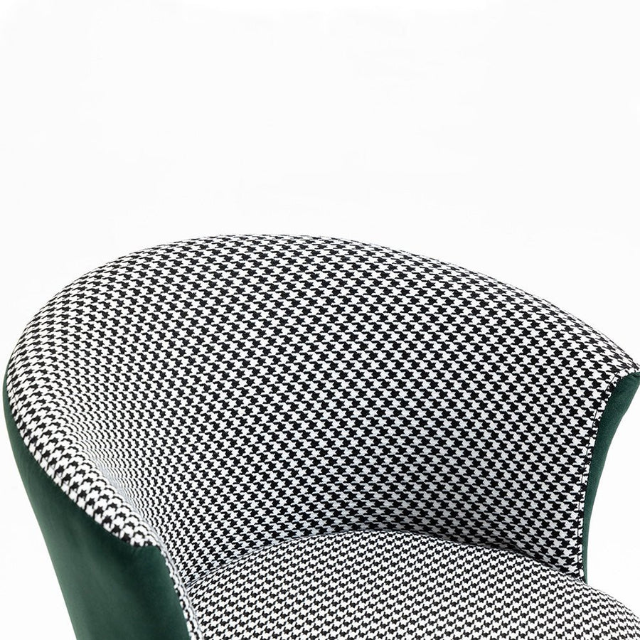 Kylie Houndstooth and Velvet Swivel Chair - daals