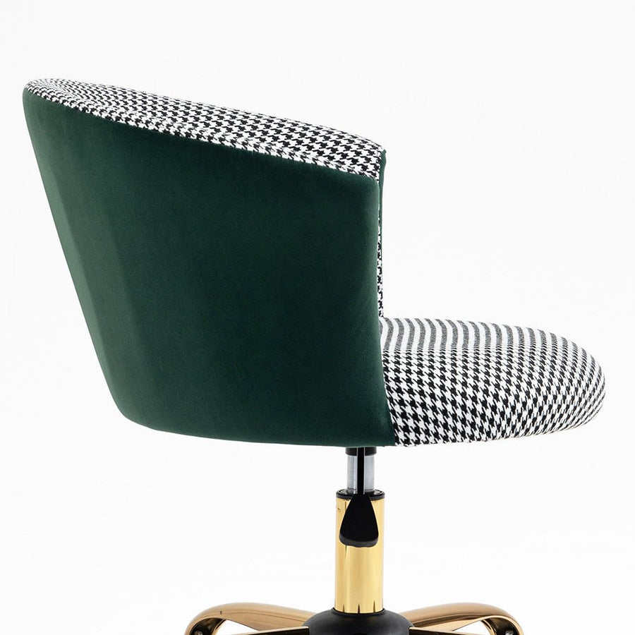 Kylie Houndstooth and Velvet Swivel Chair - daals