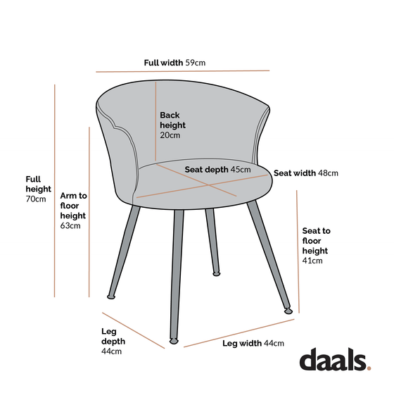 Kylie Set of 2 Orange Velvet Dining Chairs