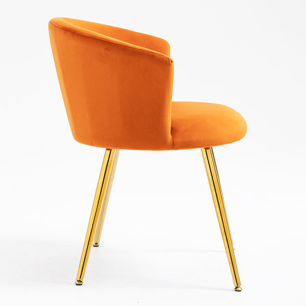 Kylie Set of 2 Orange Velvet Dining Chairs
