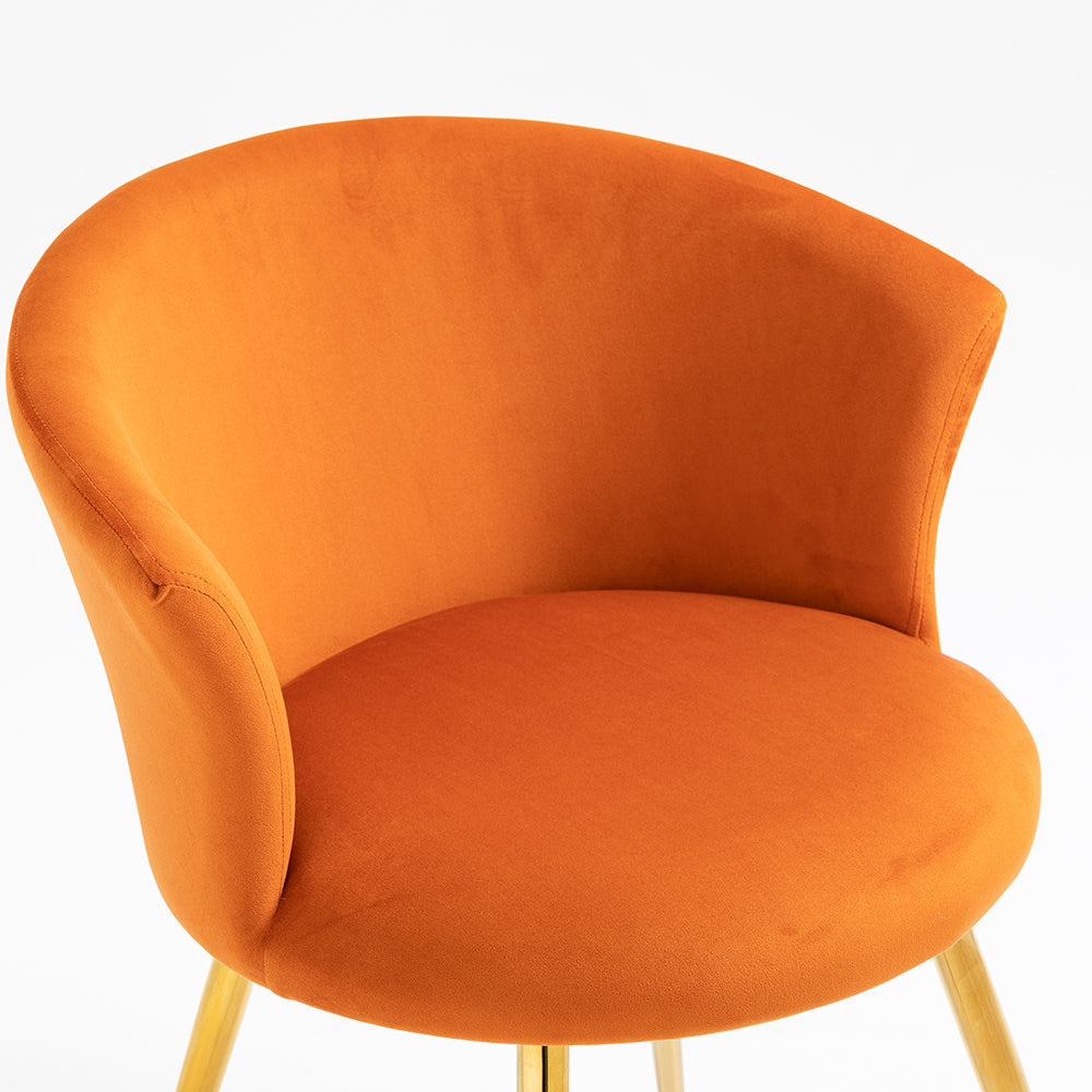 Kylie Set of 2 Orange Velvet Dining Chairs