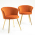 Kylie Set of 2 Orange Velvet Dining Chairs - daals