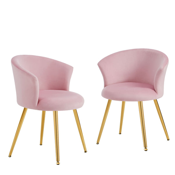 Kylie Set of 2 Pink Velvet Dining Chairs