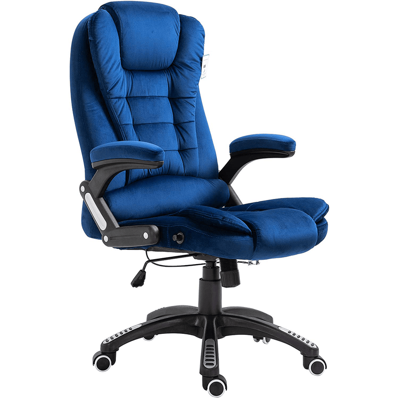 Cherry Tree Furniture Executive Recline Extra Padded Office Chair Standard, MO17 Blue Velvet - daals
