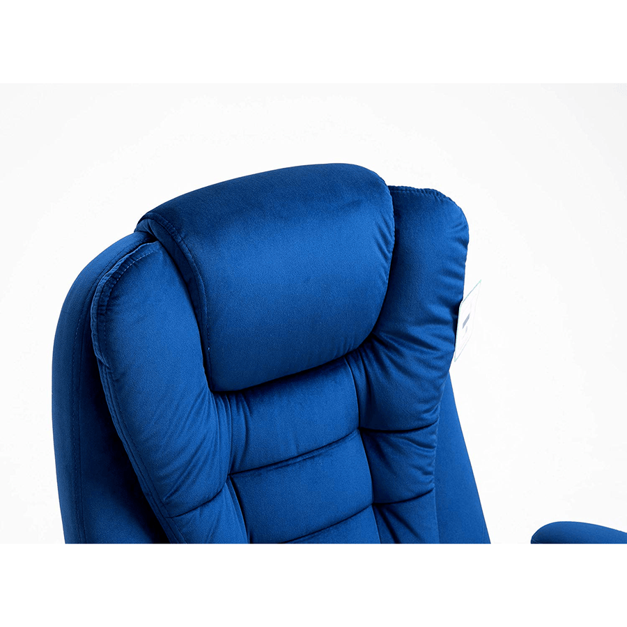 Executive Recline Extra Padded Office Chair Standard, MO17 Blue Velvet