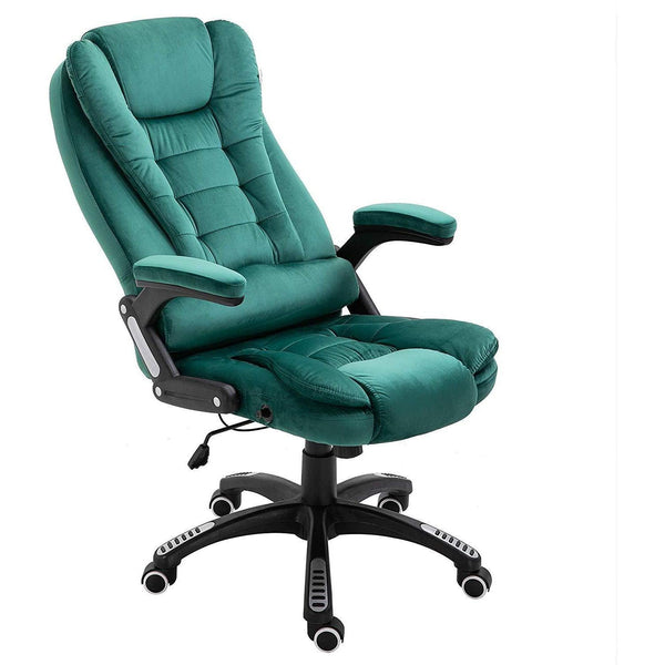 Cherry Tree Furniture Executive Recline Extra Padded Office Chair Standard, MO17 Green Velvet - daals