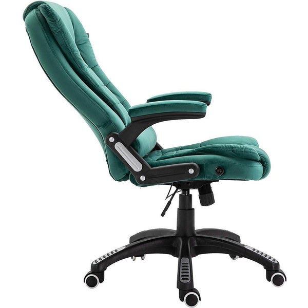 Cherry Tree Furniture Executive Recline Extra Padded Office Chair Standard, MO17 Green Velvet - daals