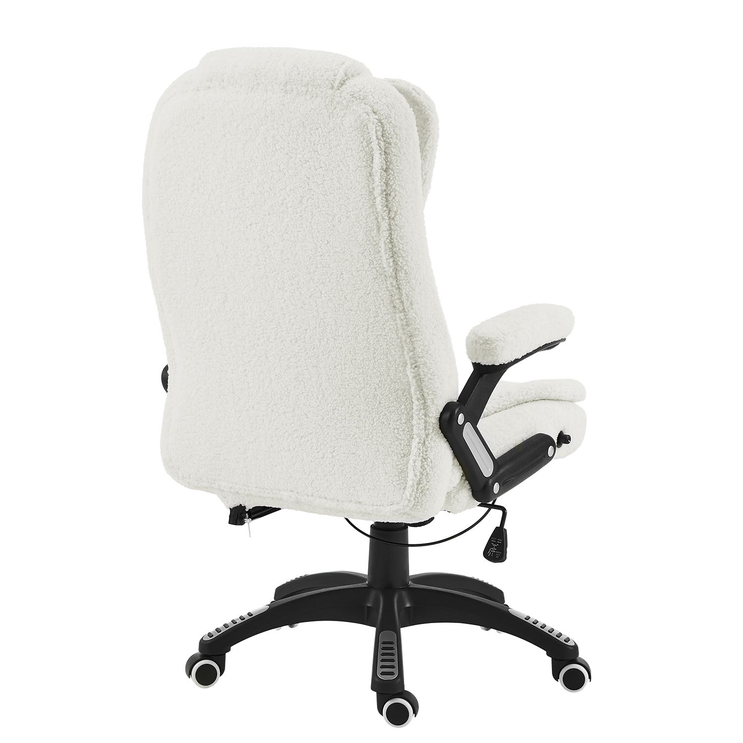 Cherry Tree Furniture Executive Recline Extra Padded Office Chair Standard, MO17 White Teddy