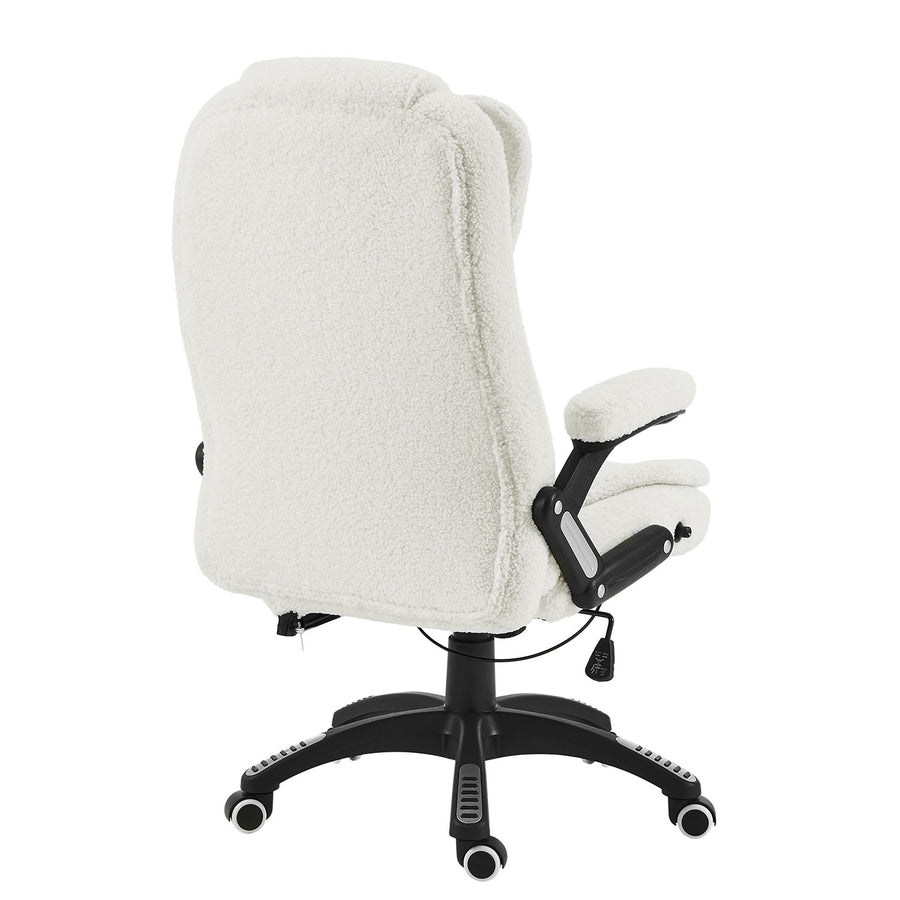 Executive Recline Extra Padded Office Chair Standard, MO17 White Teddy