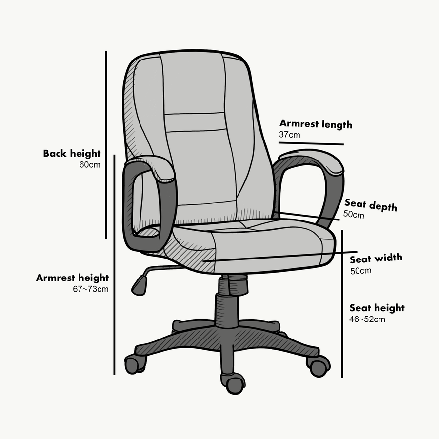 Swivel Office Desk Chair MO19 Grey Fabric