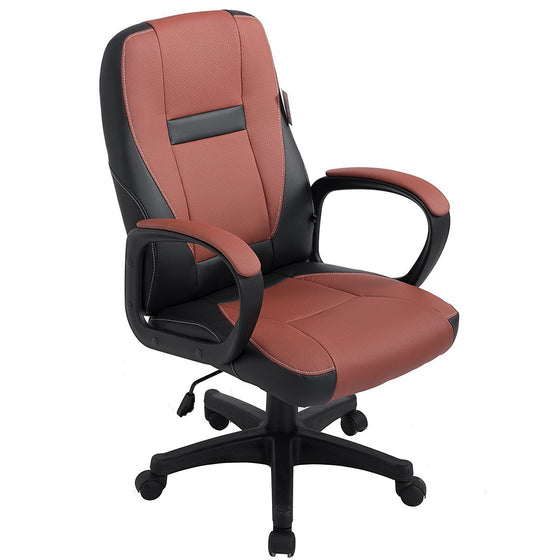 Swivel Office Desk Chair MO19 Brown PU Leather