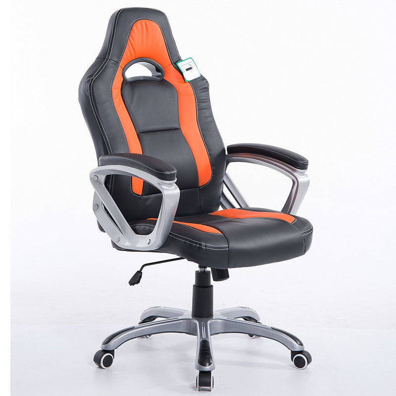 Gaming Racing Sport Swivel Office Chair in Black & Orange