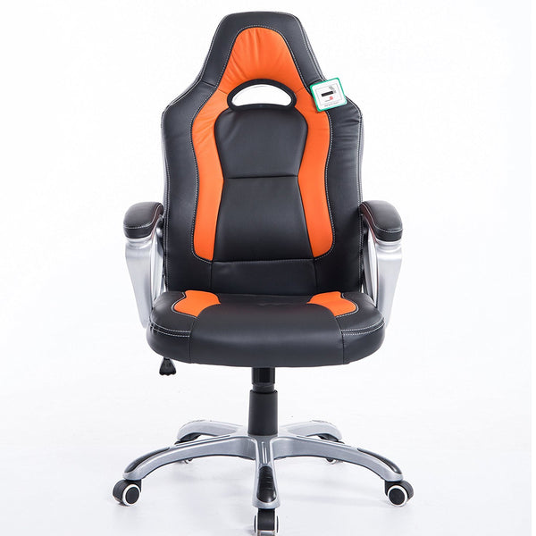 Gaming Racing Sport Swivel Office Chair in Black & Orange