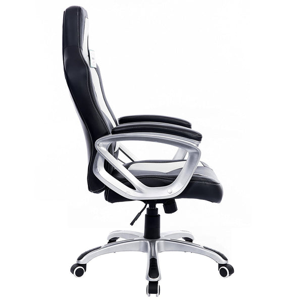 DaAls Racing Sport Swivel Office Chair in Black & White
