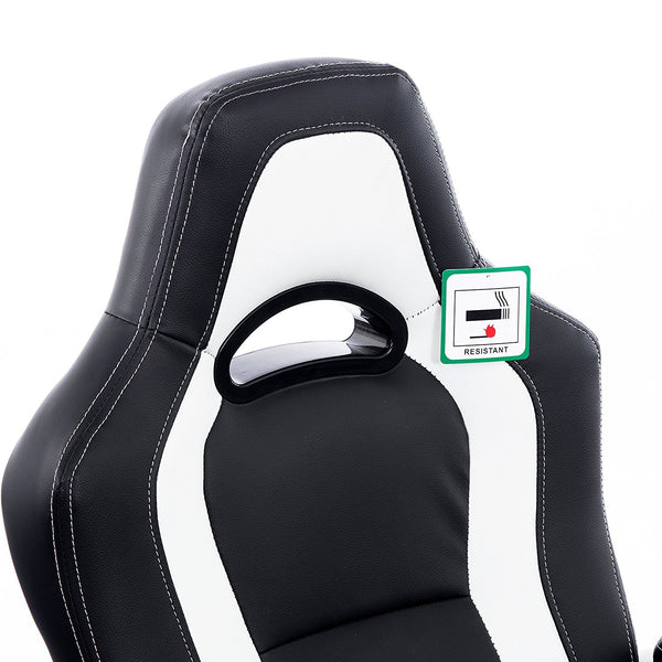 DaAls Racing Sport Swivel Office Chair in Black & White