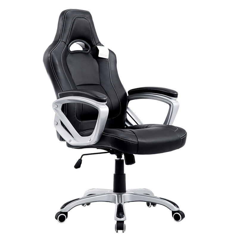 Racing Sport Swivel Office Chair in Black