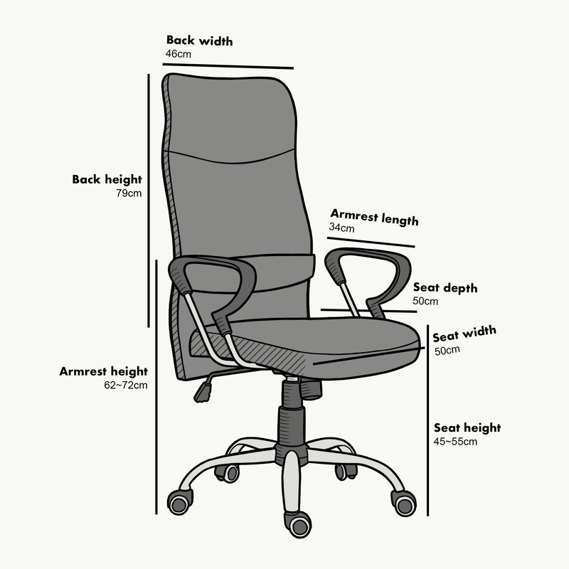 Sleek Design High Back Mesh Fabric Swivel Office Chair with Chrome Base, MO57 Black - daals