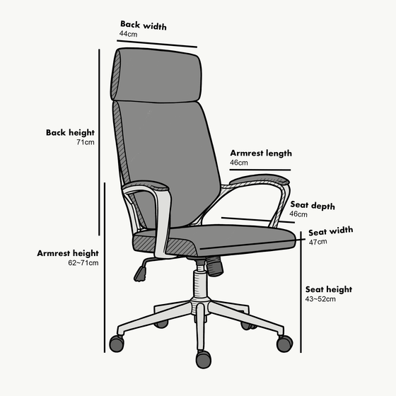 Cherry Tree Furniture High Back Modern Design PU Leather Swivel Office Chair Computer Desk Chair, MO68 White