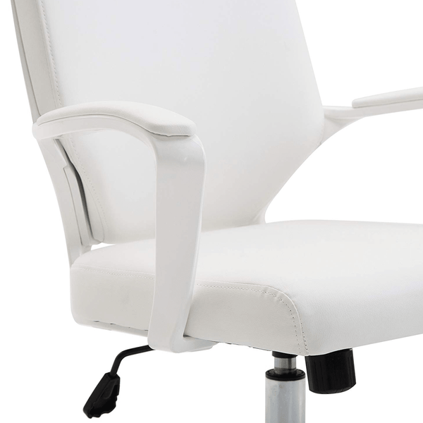 Cherry Tree Furniture High Back Modern Design PU Leather Swivel Office Chair Computer Desk Chair, MO68 White - daals