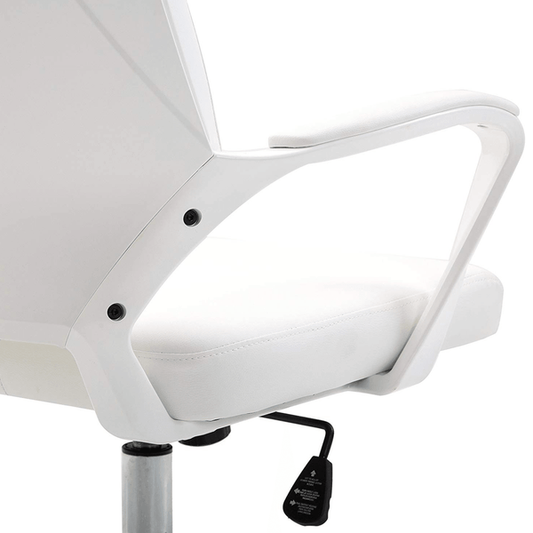 Cherry Tree Furniture High Back Modern Design PU Leather Swivel Office Chair Computer Desk Chair, MO68 White - daals