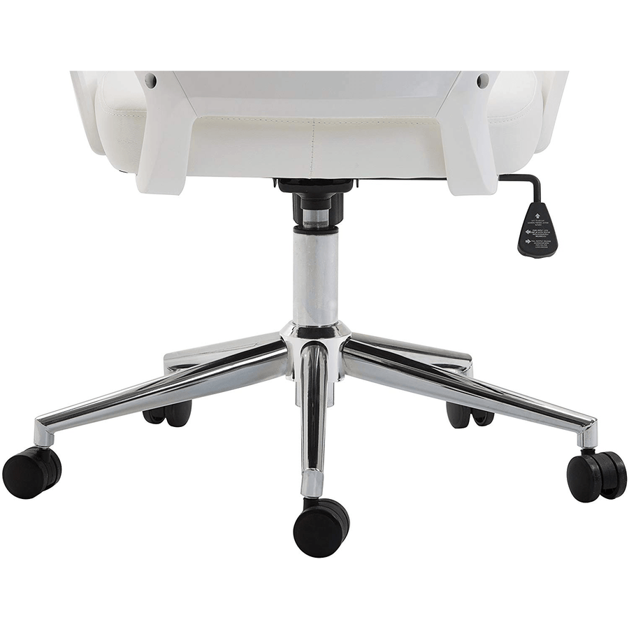 Cherry Tree Furniture High Back Modern Design PU Leather Swivel Office Chair Computer Desk Chair, MO68 White