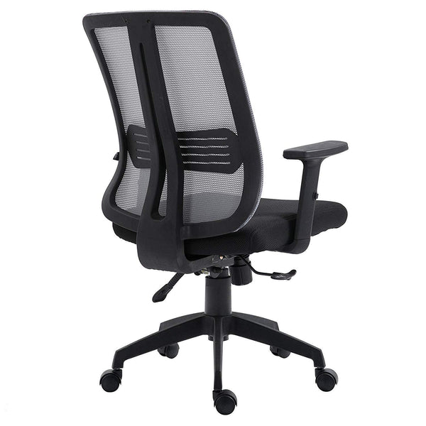 Grey Mesh Medium Back Executive Office Chair Swivel Desk Chair with Synchro-Tilt, Adjustable Armrests - daals
