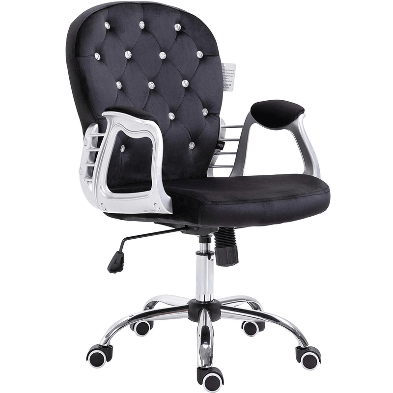 Black Velvet Chesterfield Swivel Chair - daals