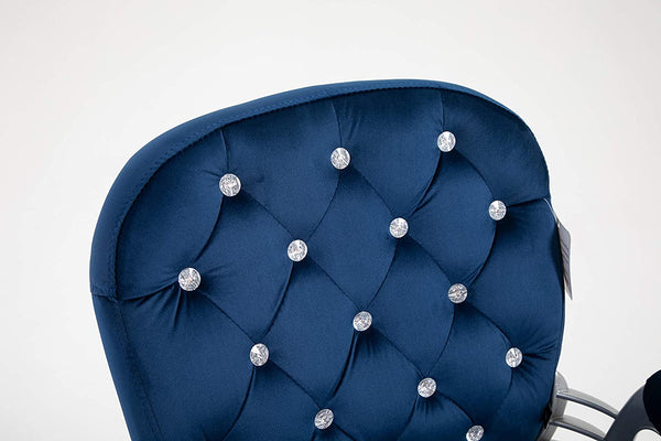 Blue Velvet Chesterfield Swivel Chair - daals