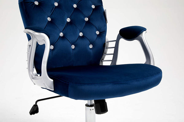 Blue Velvet Chesterfield Swivel Chair - daals