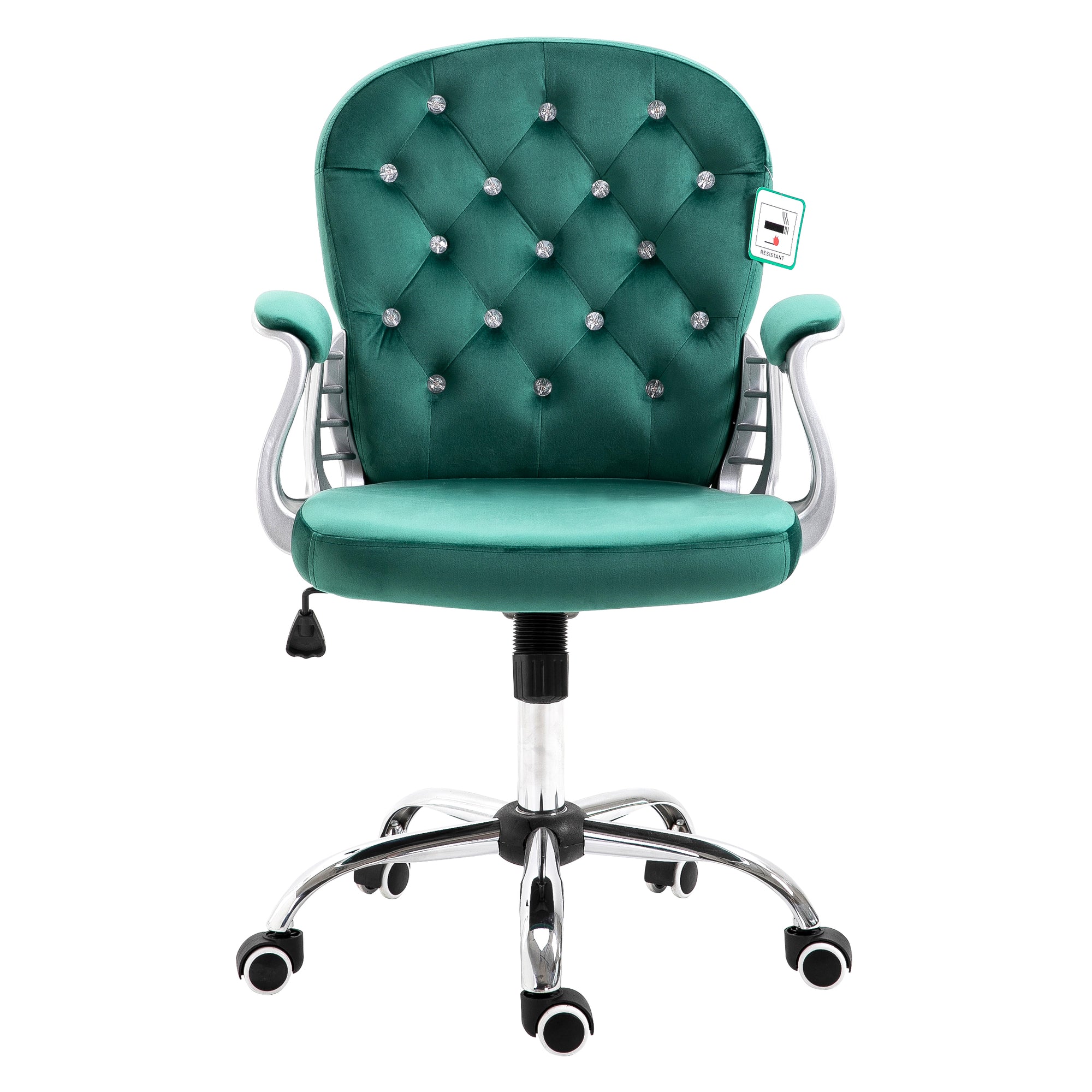 Green Velvet Chesterfield Swivel Chair