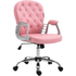Pink Faux Leather Chesterfield Swivel Chair - daals
