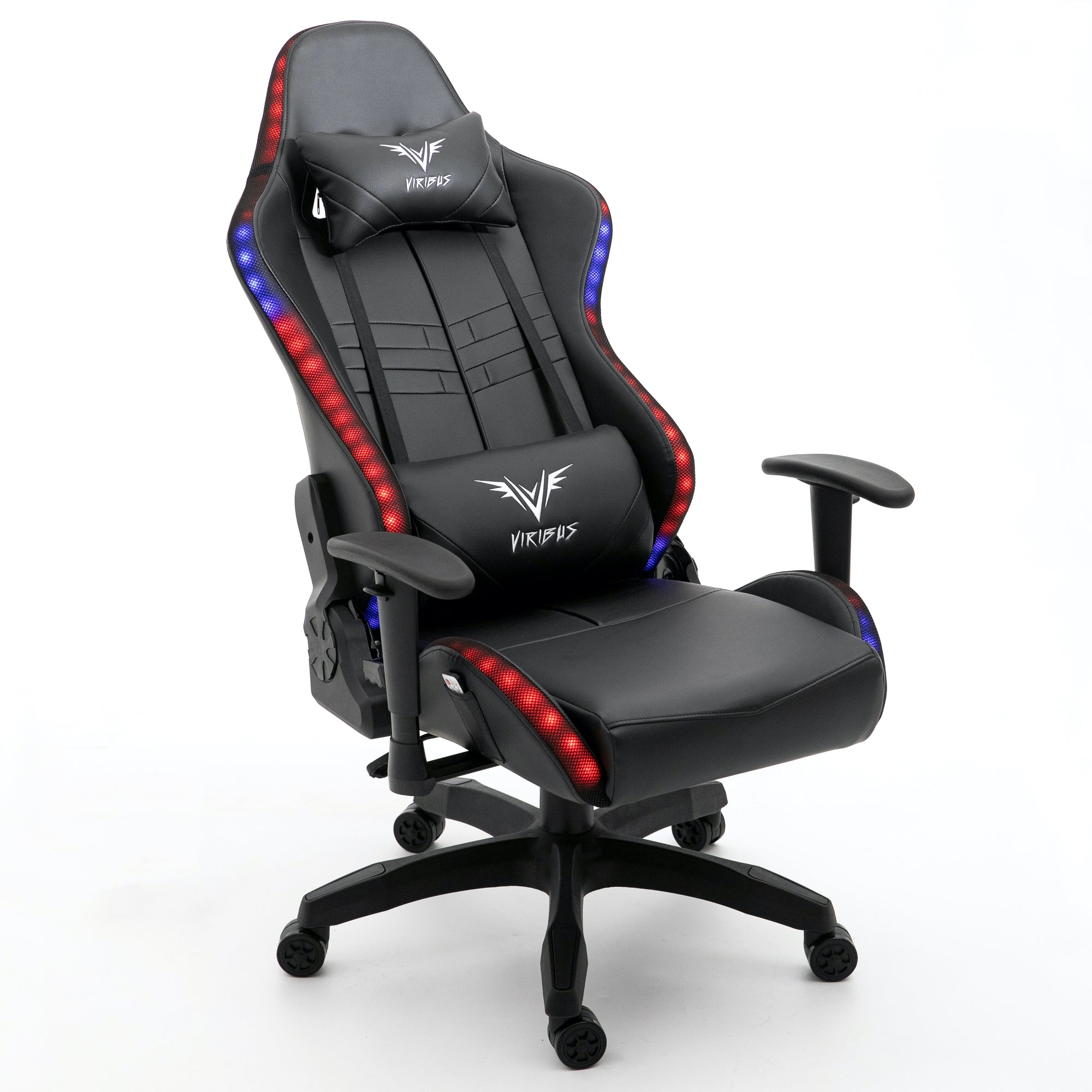 VIRIBUS X1 Office Gaming Chair with 12-Colour LED Light, Black