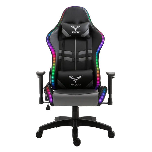 VIRIBUS X1 Office Gaming Chair with 12-Colour LED Lights, Black and Grey