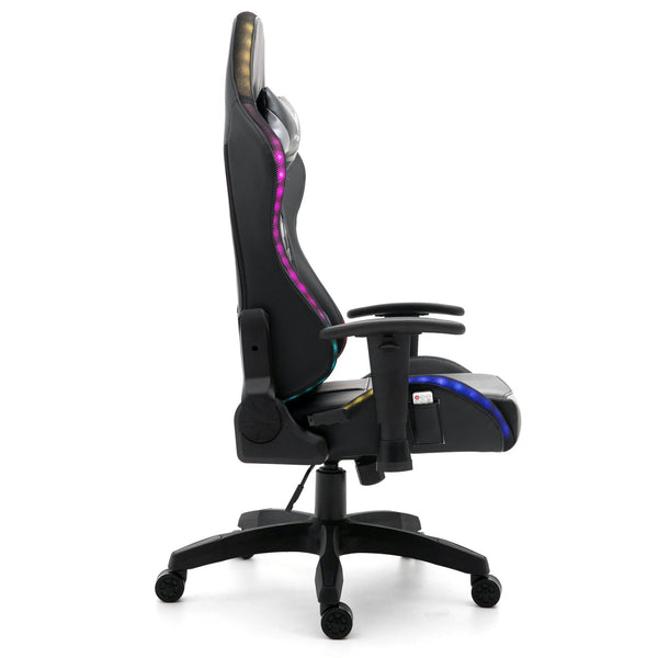 VIRIBUS X1 Office Gaming Chair with 12-Colour LED Lights, Black and Grey