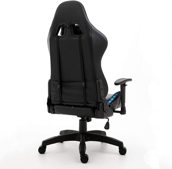 VIRIBUS X1 Office Gaming Chair with 12-Colour LED Lights, Black and Grey
